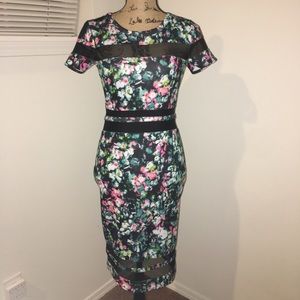 Teal floral dress